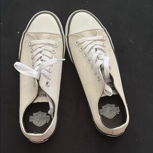 Harley-Davidson White Canvas Sneakers